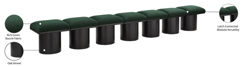 Louie Green Boucle Fabric Bench A
