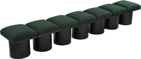 Louie Green Boucle Fabric Bench A