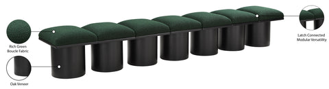 Louie Green Boucle Fabric Bench B