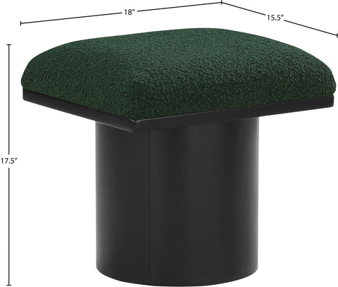 Celine Green Boucle Fabric Upholstered Stool, 1 Piece