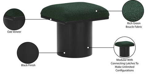 Celine Green Boucle Fabric Upholstered Stool, 1 Piece