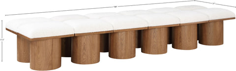 Celine Cream Boucle Fabric Upholstered Bench, 12-Piece (Style 5)