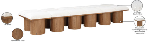 Celine Cream Boucle Fabric Upholstered Bench, 12-Piece (Style 5)