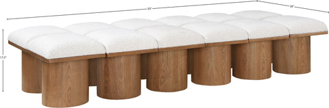 Celine Cream Boucle Fabric Upholstered Bench, 12-Piece (Style 6)