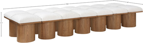 Celine Cream Boucle Fabric Upholstered Bench, 14-Piece (Style 6)