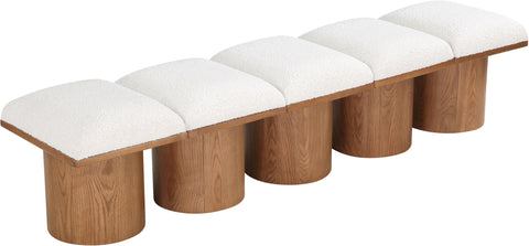 Louie Cream Boucle Fabric Bench A