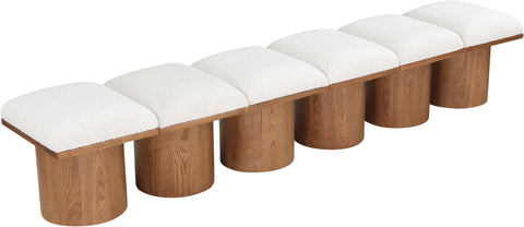 Louie Cream Boucle Fabric Bench A