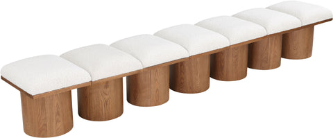 Louie Cream Boucle Fabric Bench A