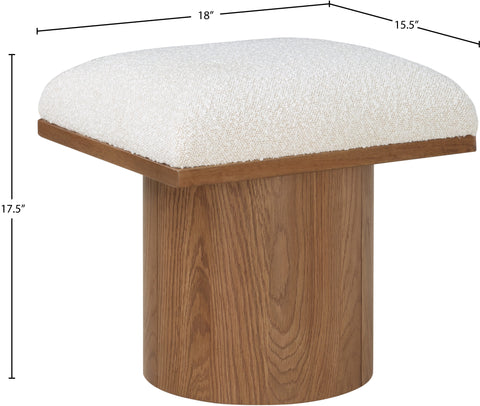 Celine Cream Boucle Fabric Upholstered Stool, 1 Piece (Style 3)