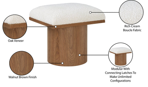 Celine Cream Boucle Fabric Upholstered Stool, 1 Piece (Style 3)
