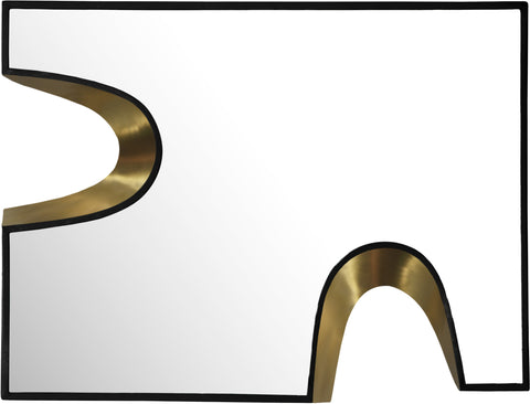 Waverly 28" Black Gold Accent Mirror, 1 Piece