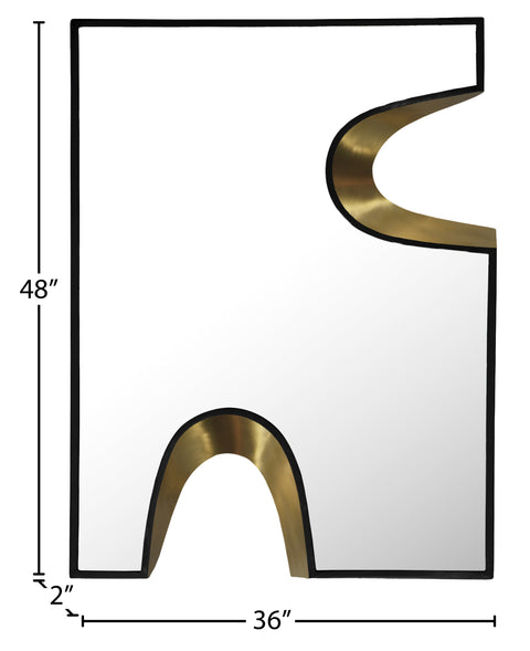 Waverly 36" Black Gold Accent Mirror, 1 Piece