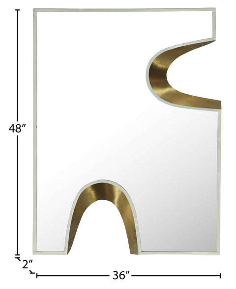 Waverly 36" Cream Gold Accent Mirror, 1 Piece