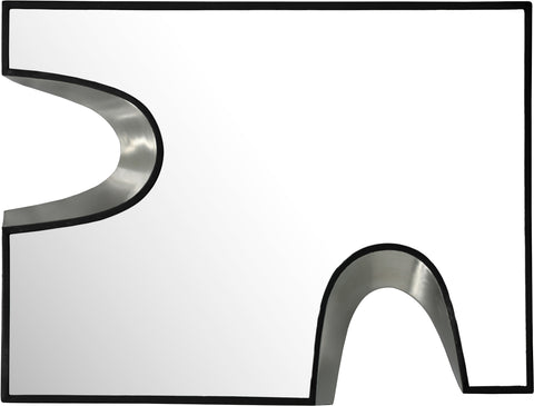 Waverly 28" Black Silver Accent Mirror, 1 Piece