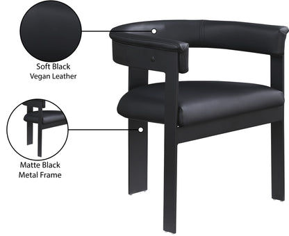 Bubble Black Vegan Leather Dining Chair