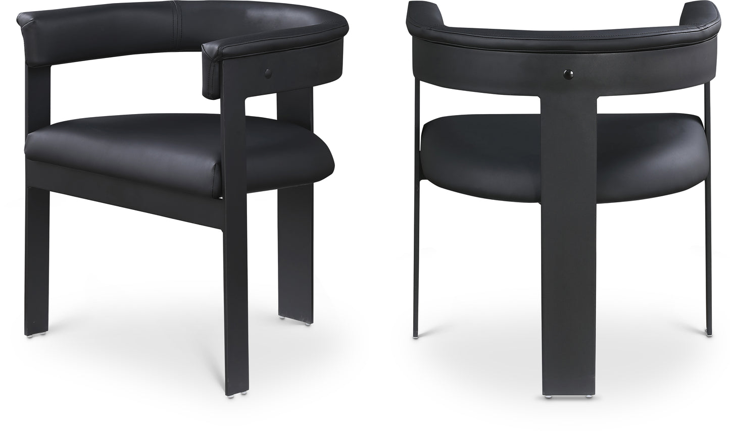 bubble black vegan leather dining chair