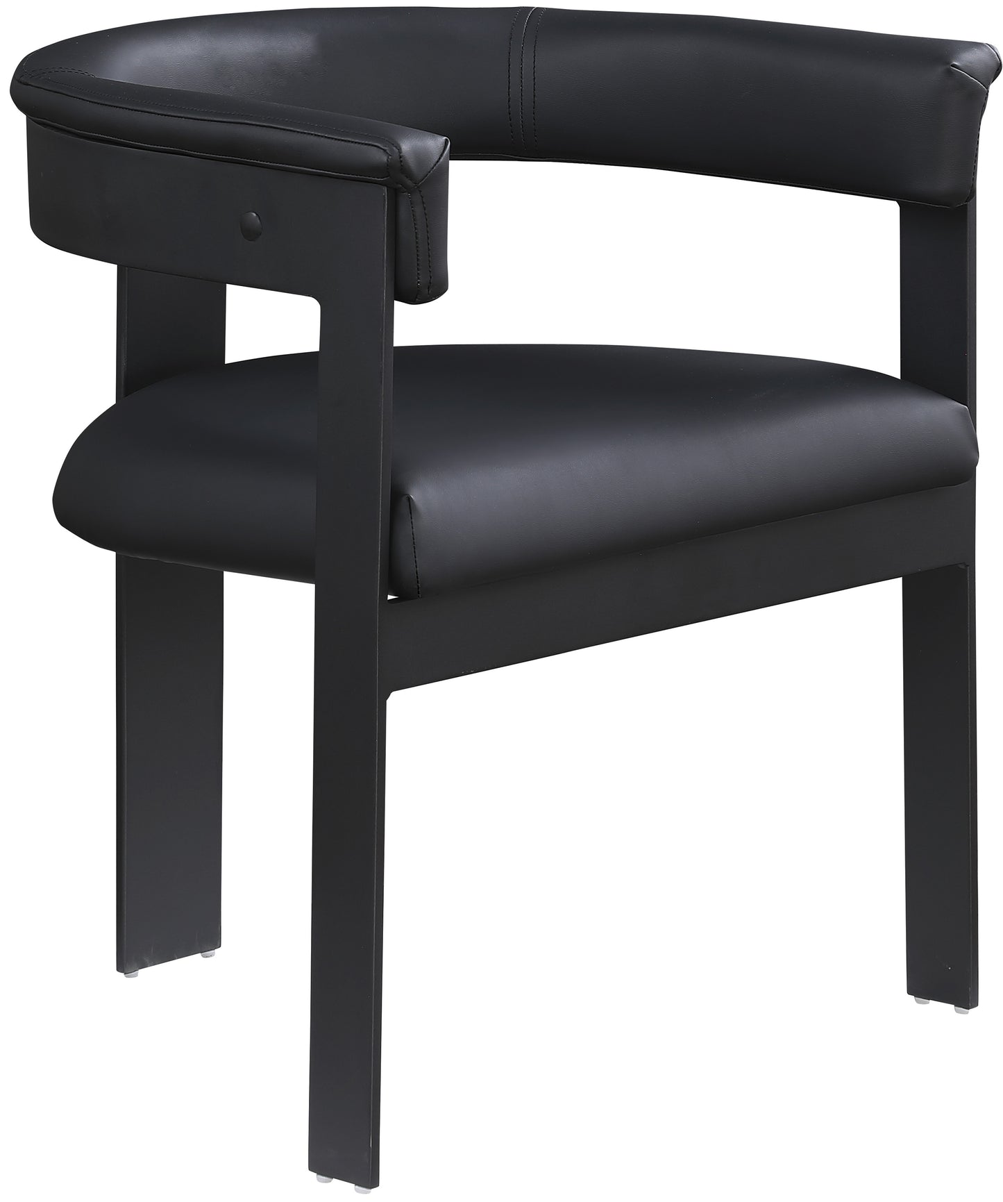 bubble black vegan leather dining chair