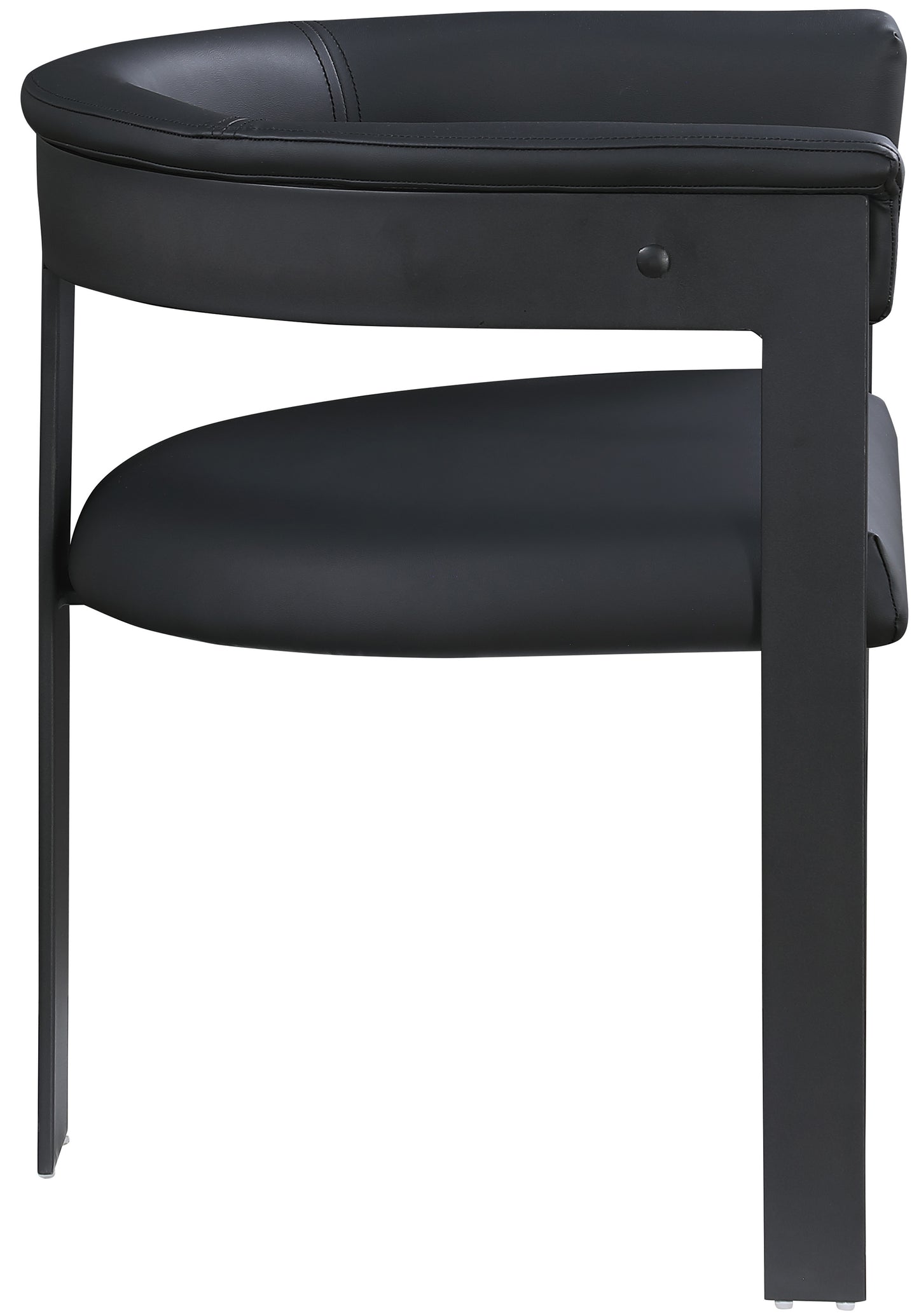 rivas black faux leather dining chair c