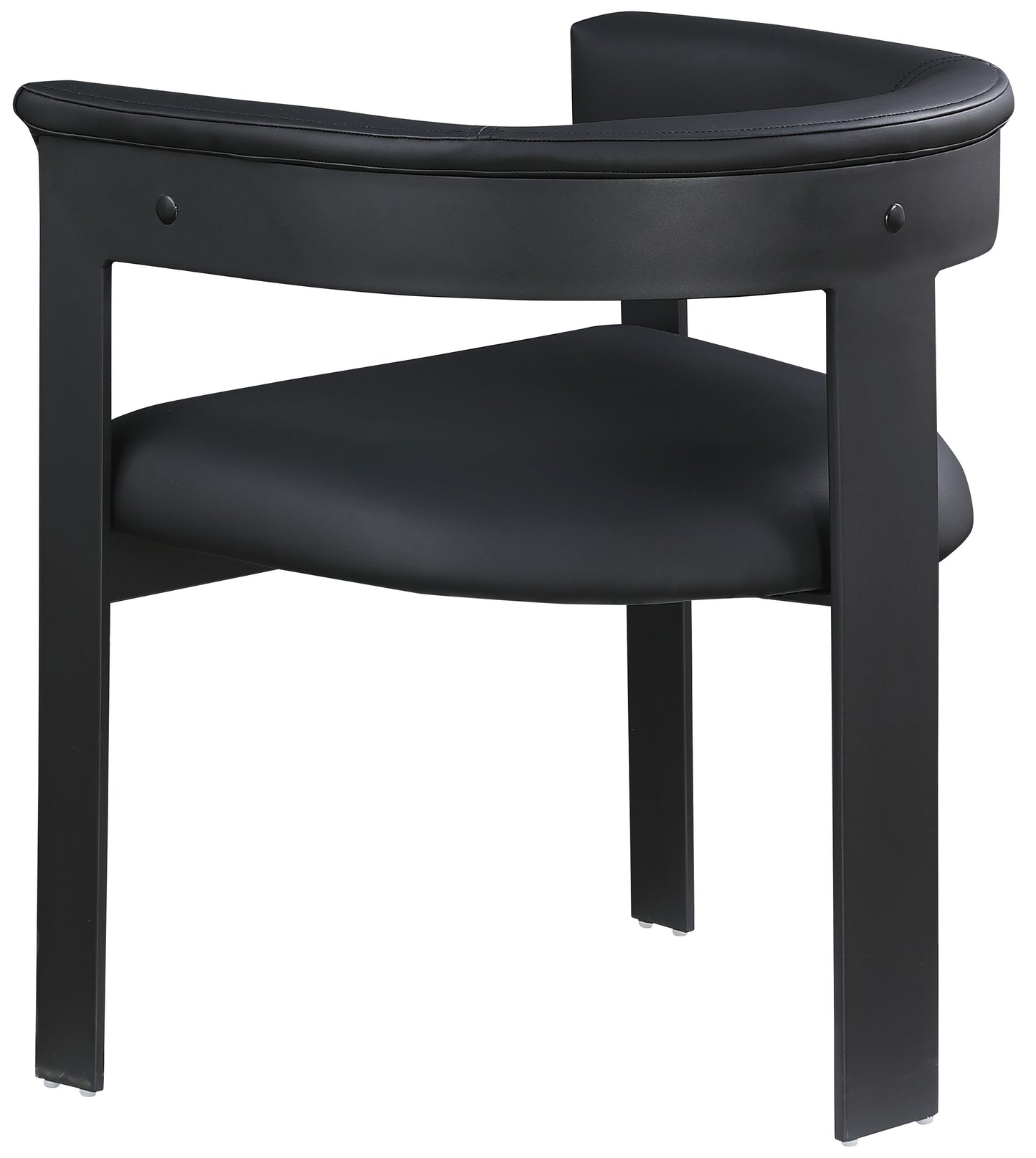 rivas black faux leather dining chair c