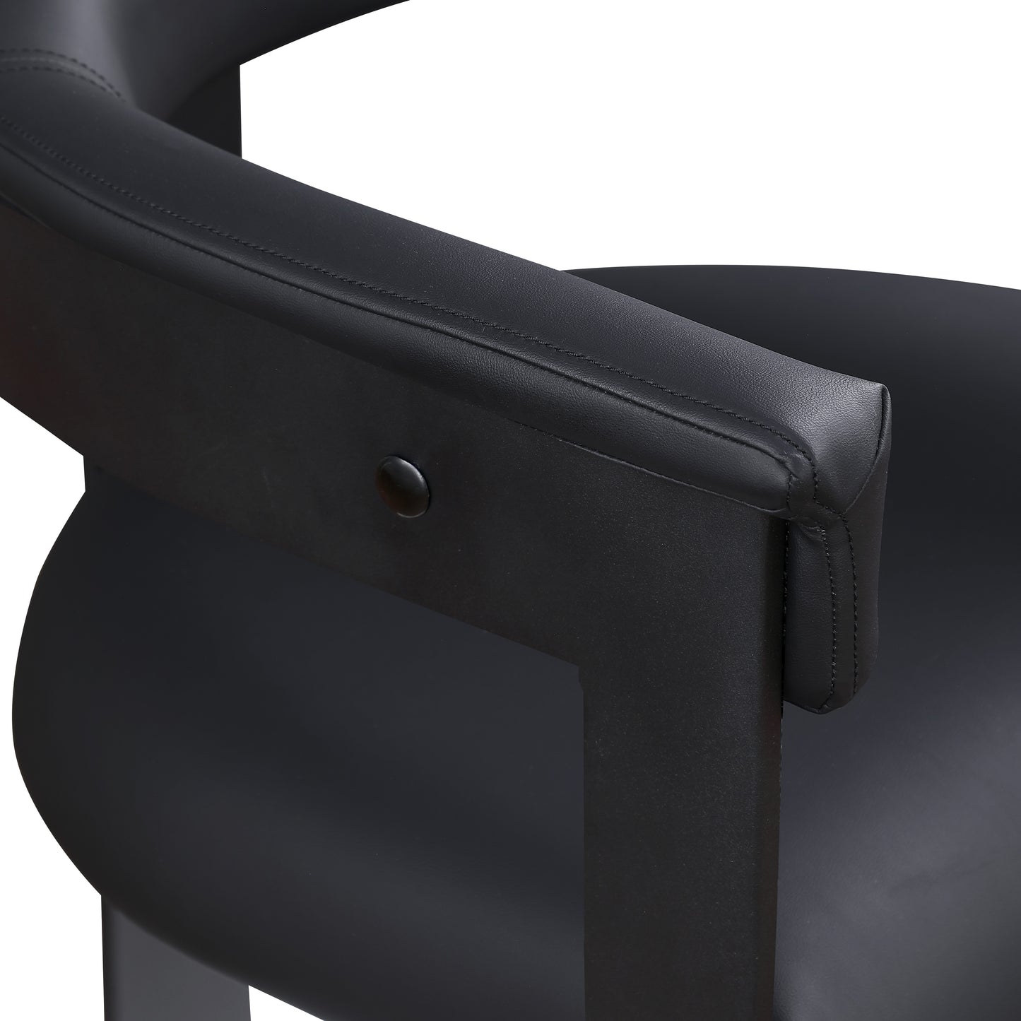 bubble black vegan leather dining chair