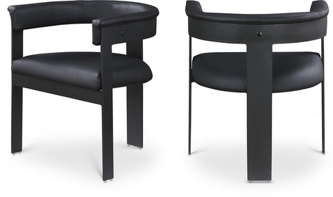 Nova Black Vegan Leather Upholstered Dining Chair, 2-Piece