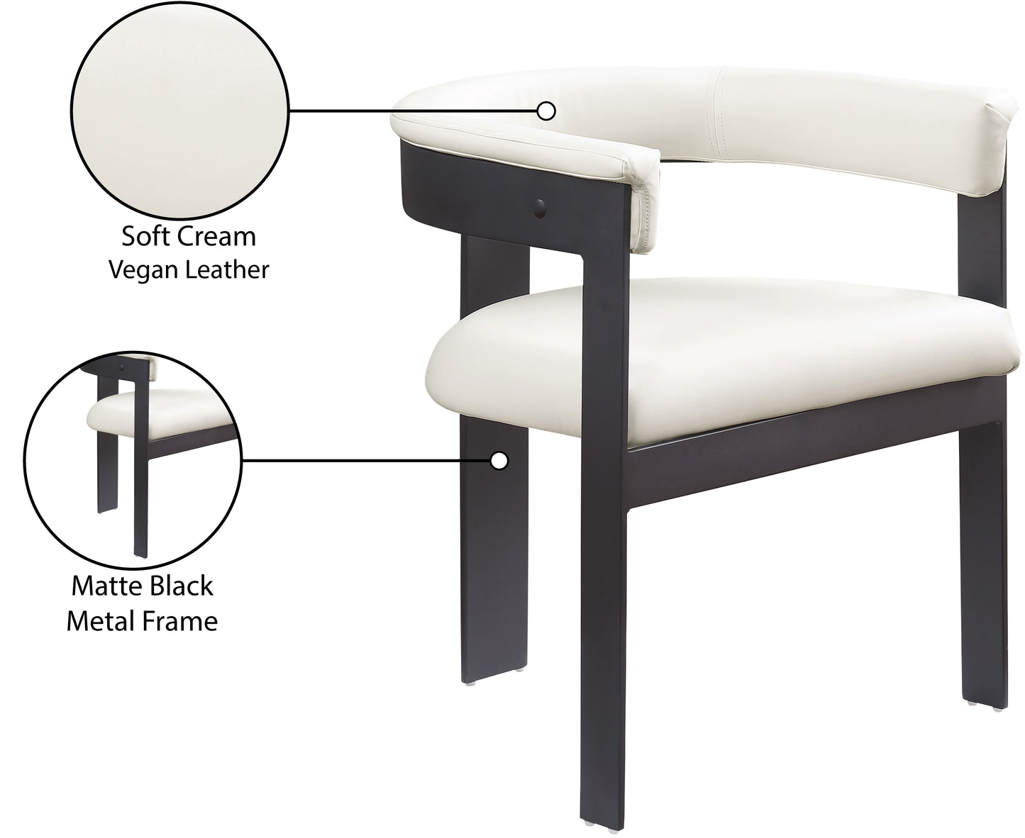 bubble cream vegan leather dining chair