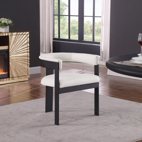 Bubble Cream Vegan Leather Dining Chair