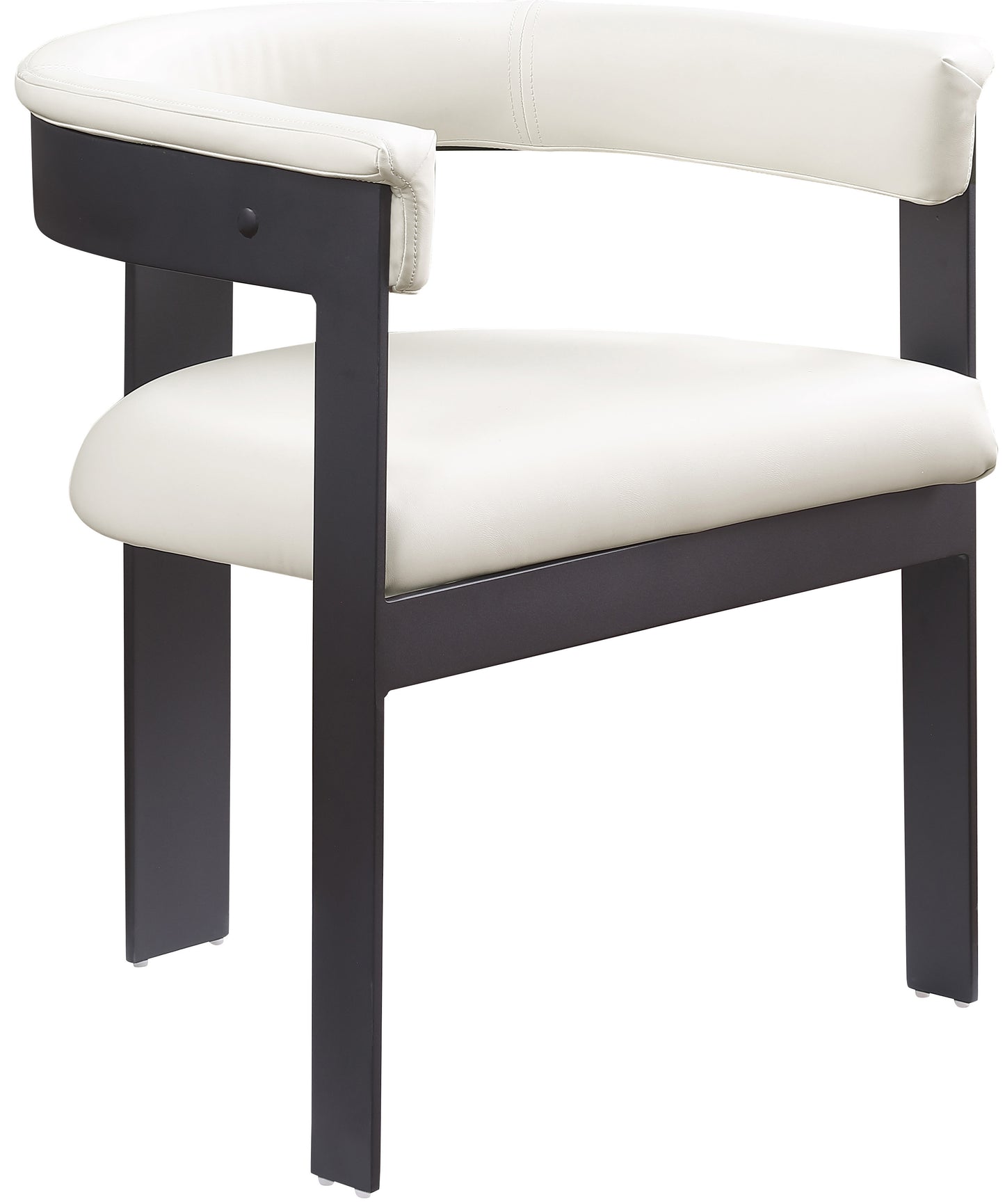 bubble cream vegan leather dining chair