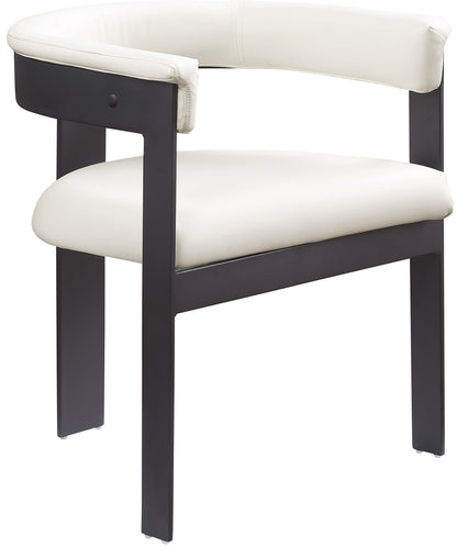 Bubble Cream Vegan Leather Dining Chair