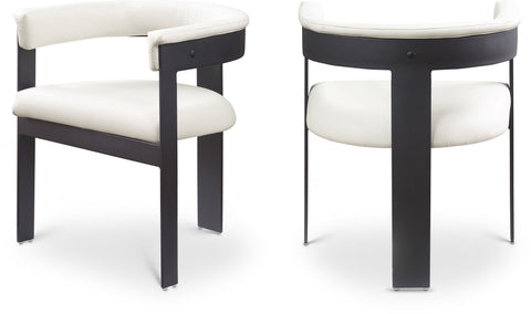 Nova Cream Vegan Leather Upholstered Dining Chair, 2-Piece