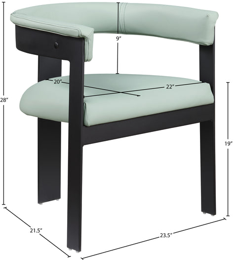 Nova Mint Green Vegan Leather Upholstered Dining Chair, 2-Piece