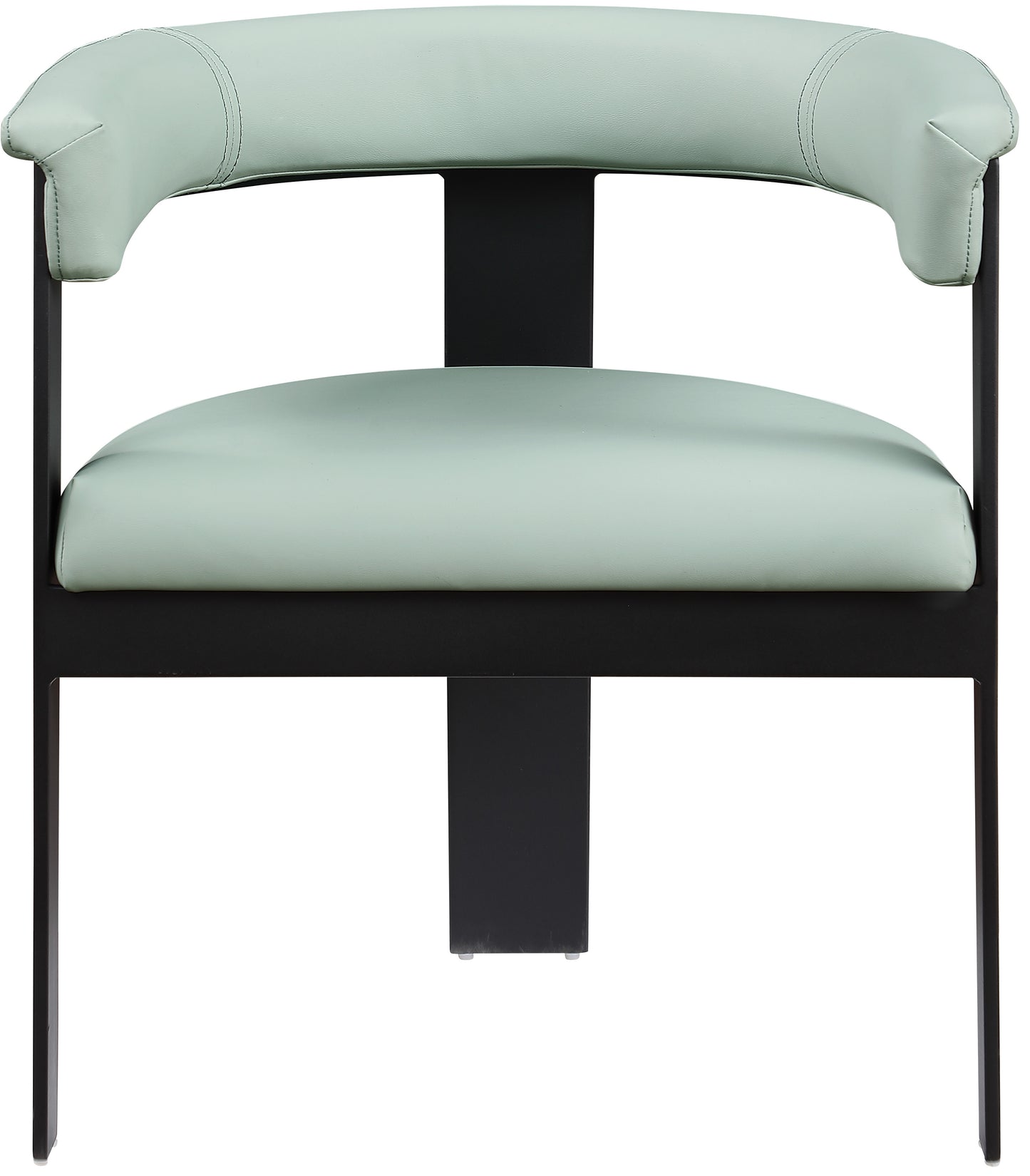 rivas mint green faux leather dining chair c