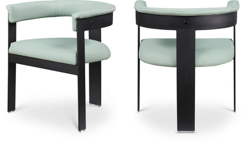 Nova Mint Green Vegan Leather Upholstered Dining Chair, 2-Piece