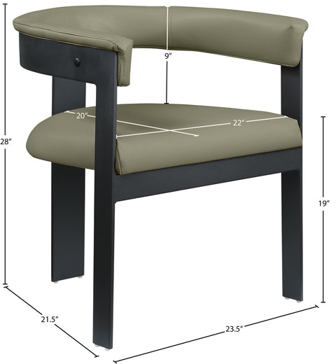 Nova Olive Green Vegan Leather Upholstered Dining Chair, 2-Piece