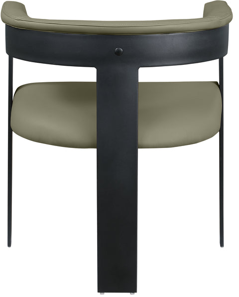 Nova Olive Green Vegan Leather Upholstered Dining Chair, 2-Piece