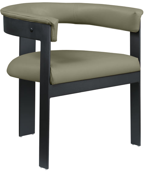 Nova Olive Green Vegan Leather Upholstered Dining Chair, 2-Piece