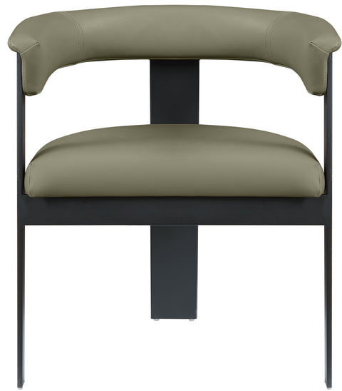 Nova Olive Green Vegan Leather Upholstered Dining Chair, 2-Piece