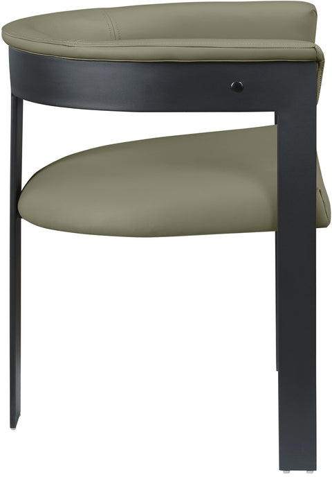 Nova Olive Green Vegan Leather Upholstered Dining Chair, 2-Piece