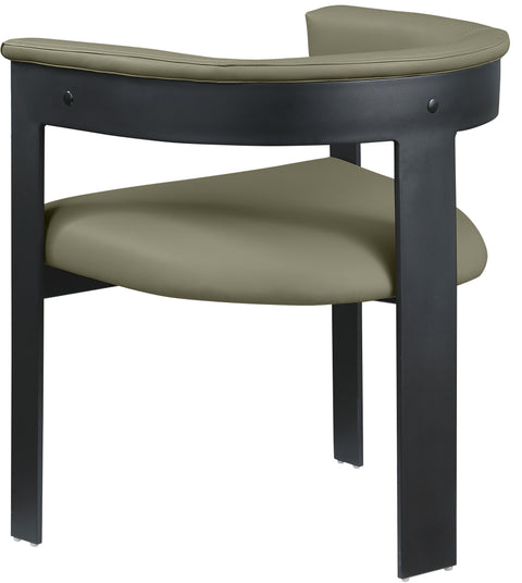 Nova Olive Green Vegan Leather Upholstered Dining Chair, 2-Piece