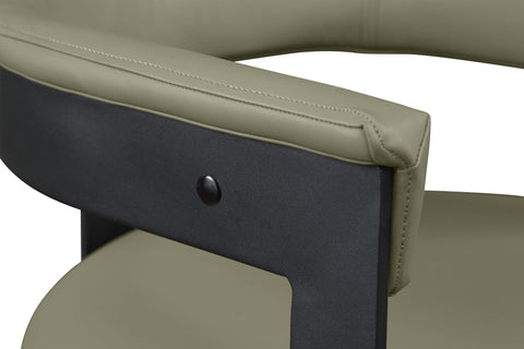 Nova Olive Green Vegan Leather Upholstered Dining Chair, 2-Piece