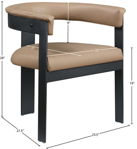 Nova Tan Vegan Leather Upholstered Dining Chair, 2-Piece