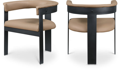 Nova Tan Vegan Leather Upholstered Dining Chair, 2-Piece