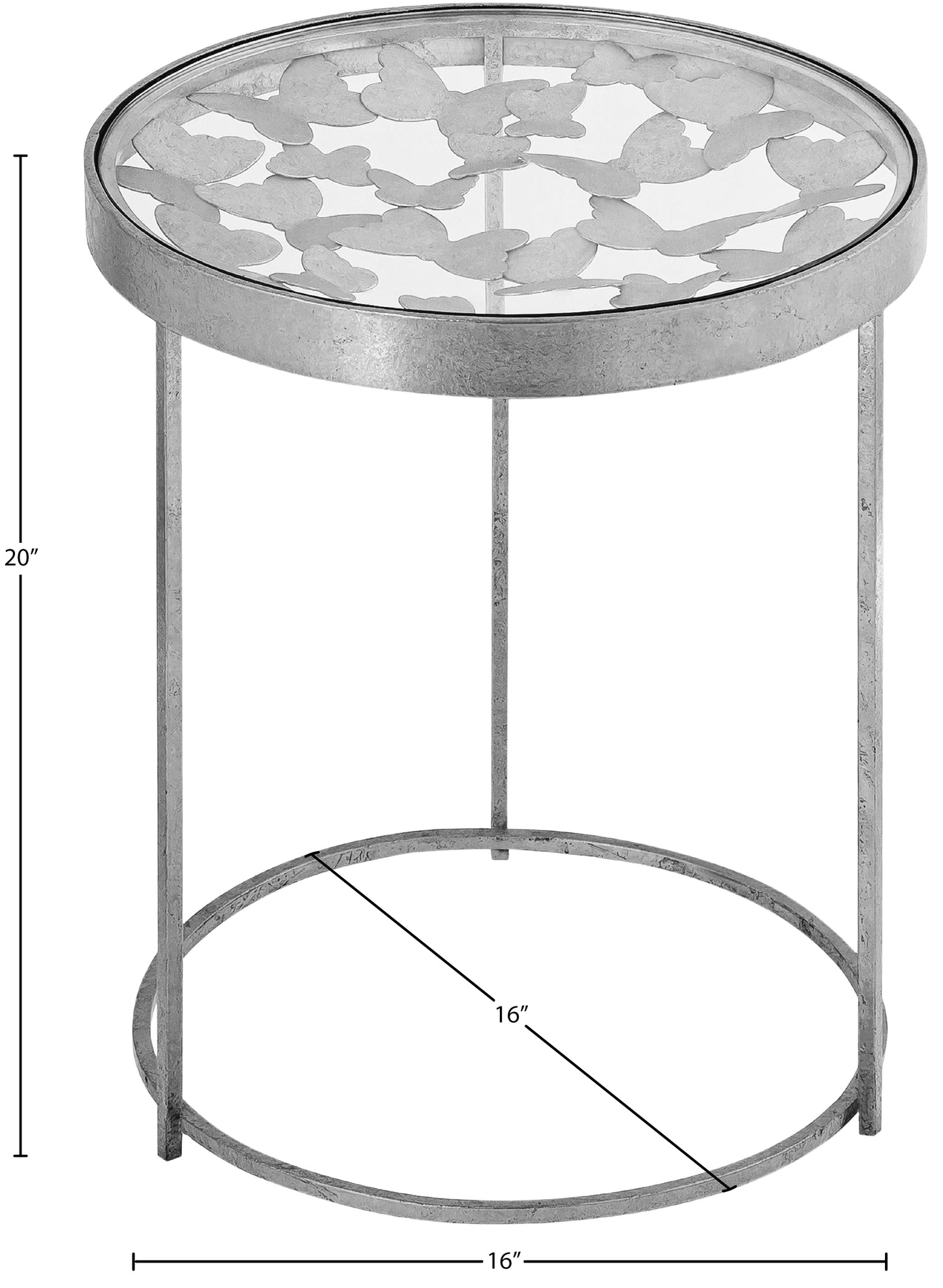 cleo silver end table e