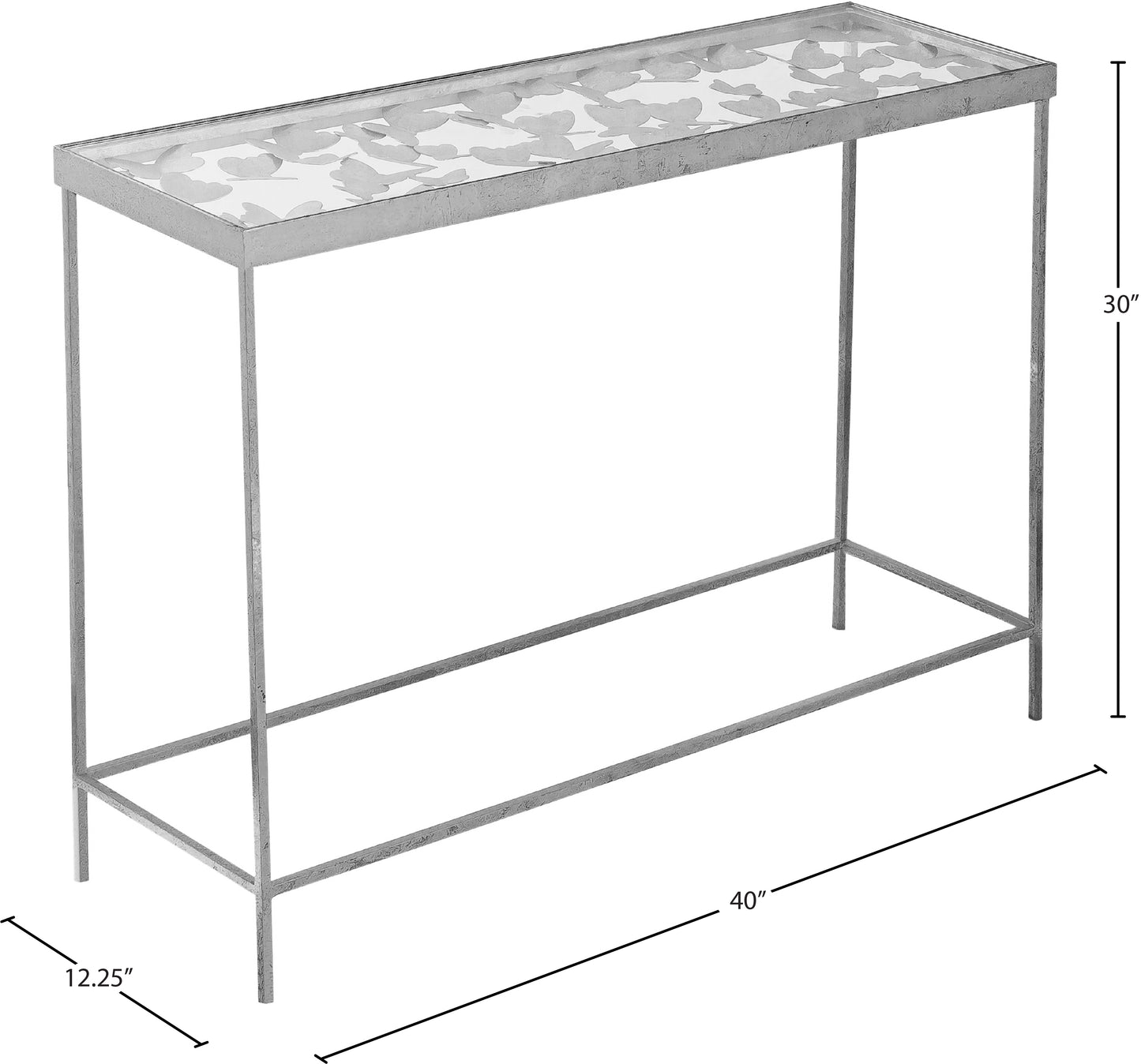cleo silver console table t
