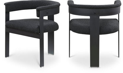 Bubble Black Boucle Fabric Dining Chair