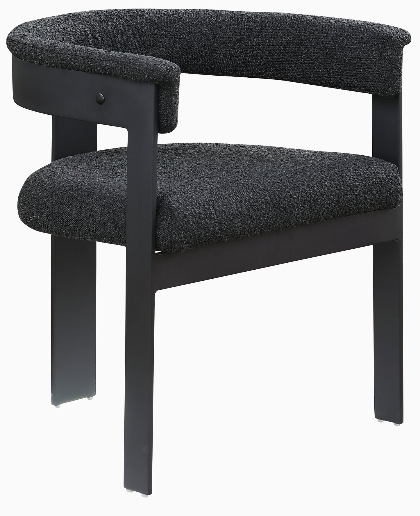 bubble black boucle fabric dining chair