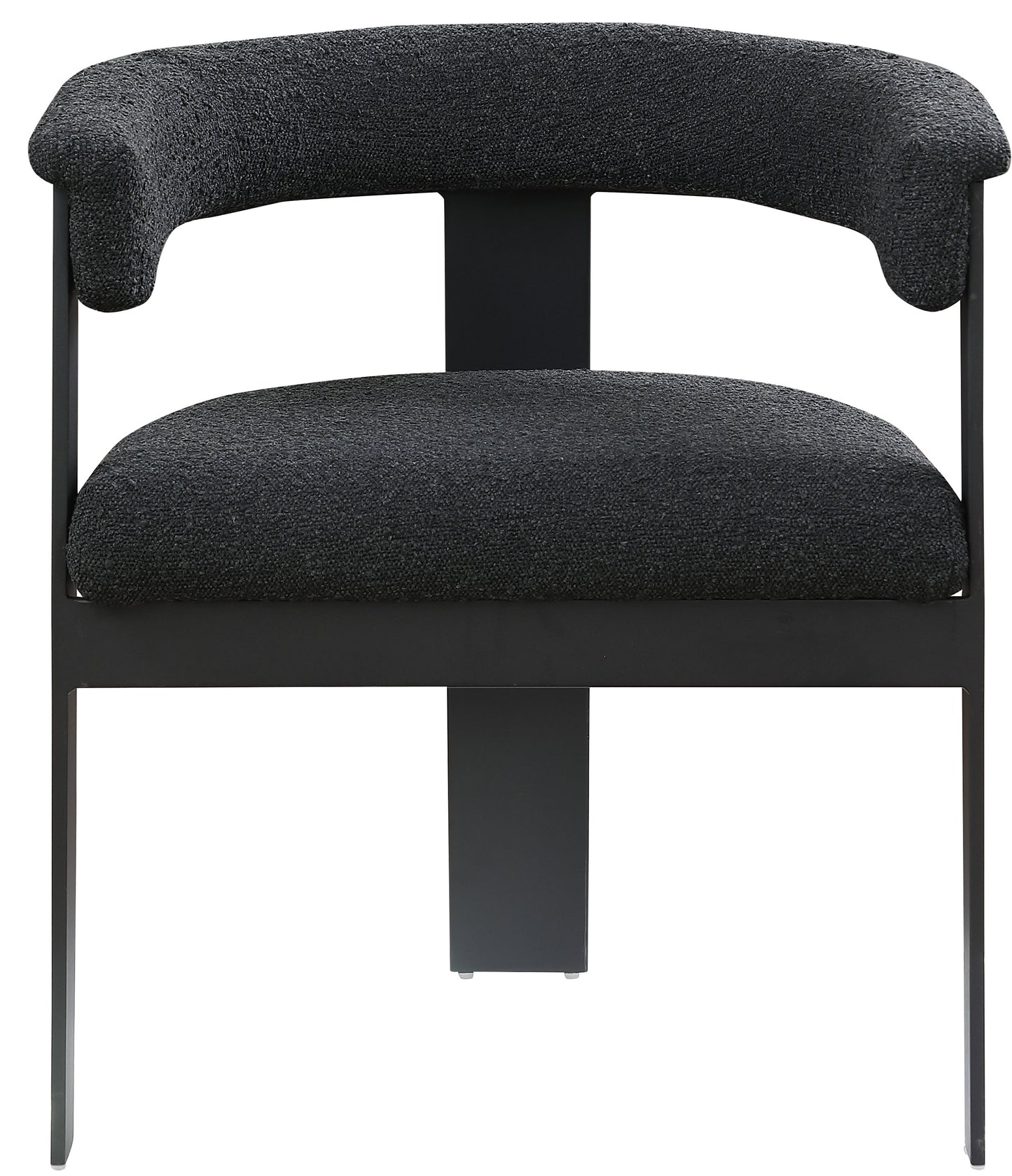 rivas black boucle fabric dining chair c