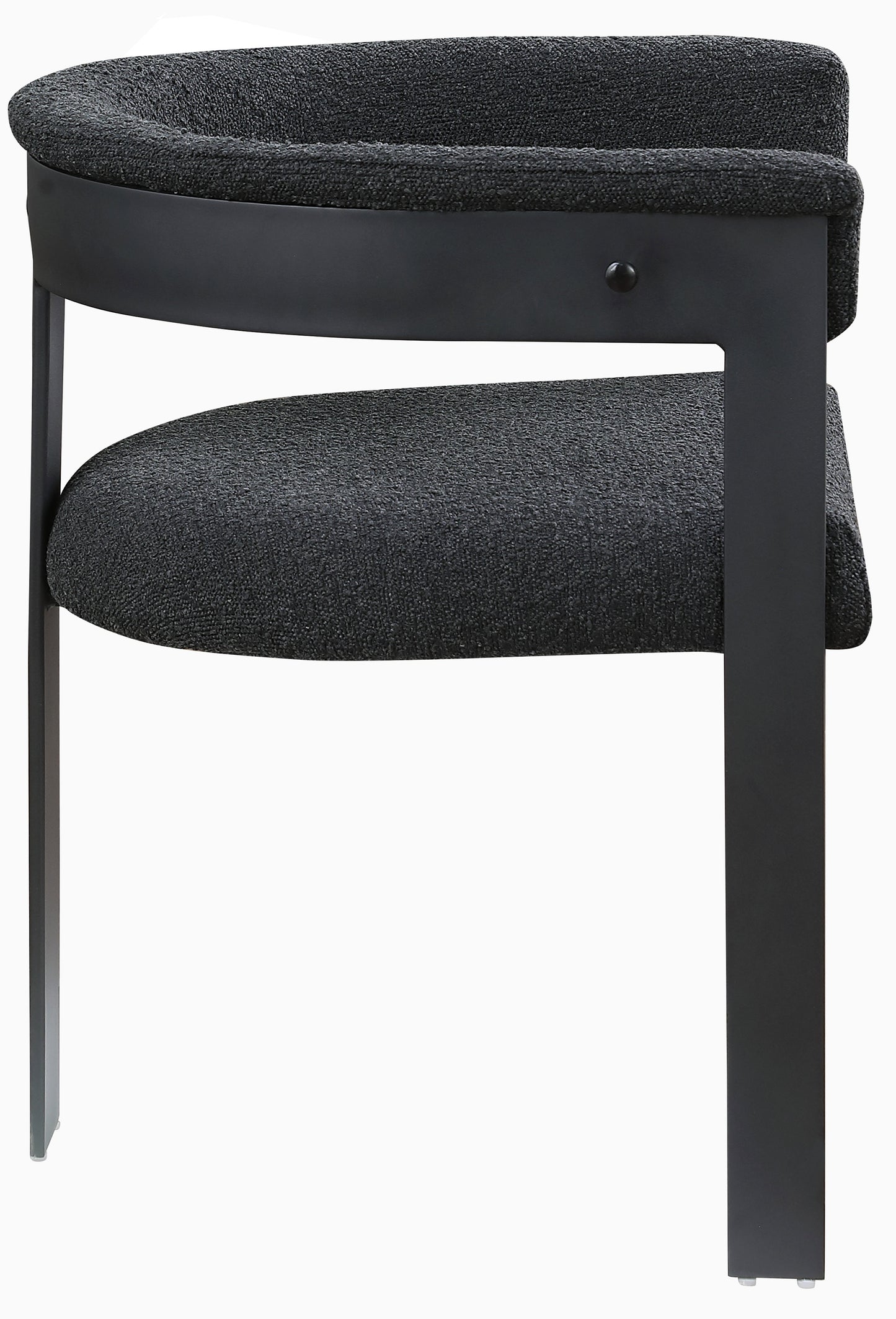 rivas black boucle fabric dining chair c