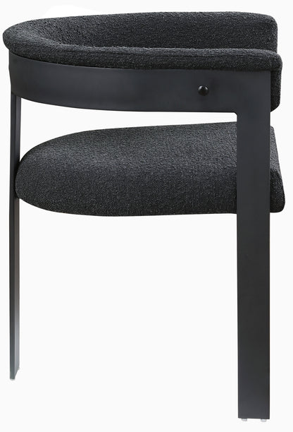 Rivas Black Boucle Fabric Dining Chair C