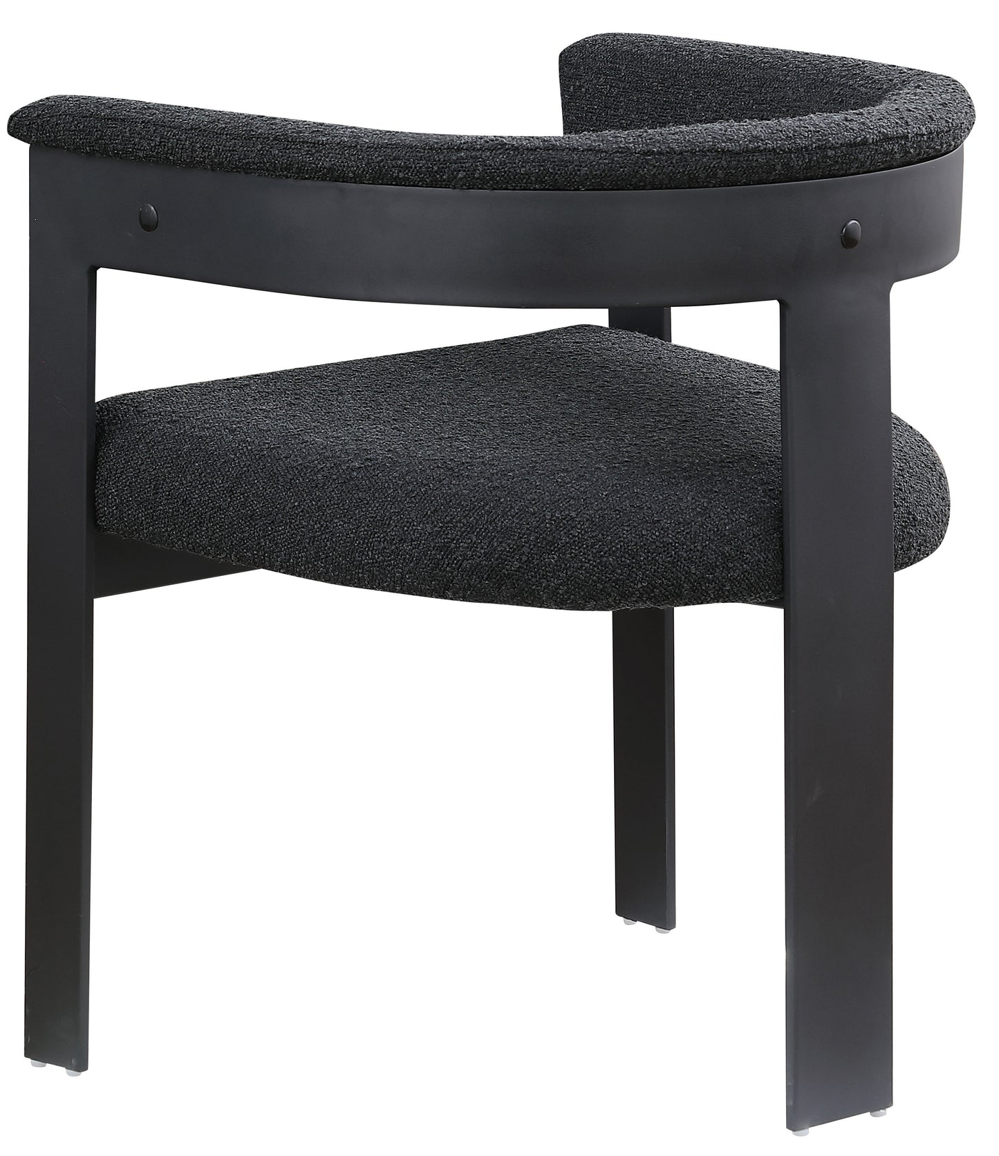 rivas black boucle fabric dining chair c